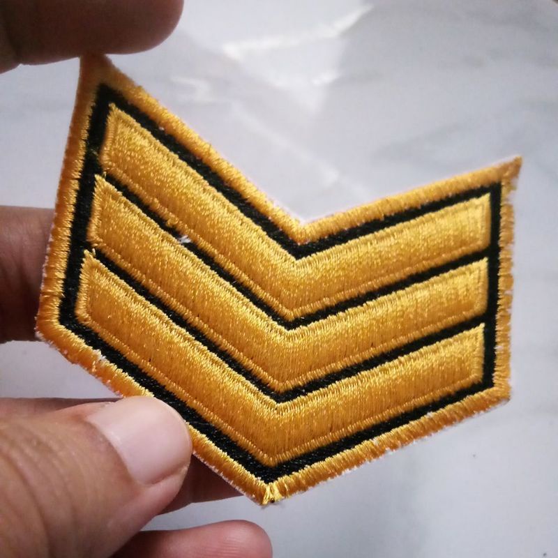 Patch bordir pangkat aksesoris tempelan jaket