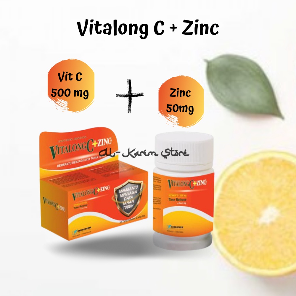 Vitalong C + Zinc Suplemen| Vitalong C Plus Zinc 30 kapsul