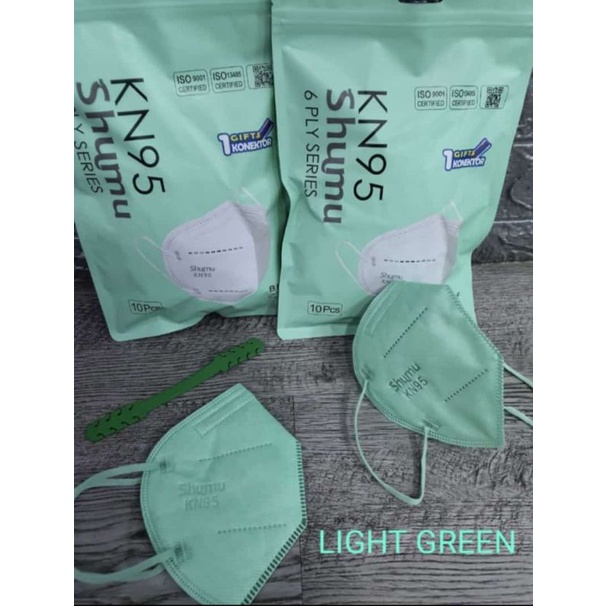 Masker KN95 Shumu 6 Ply - Light Green