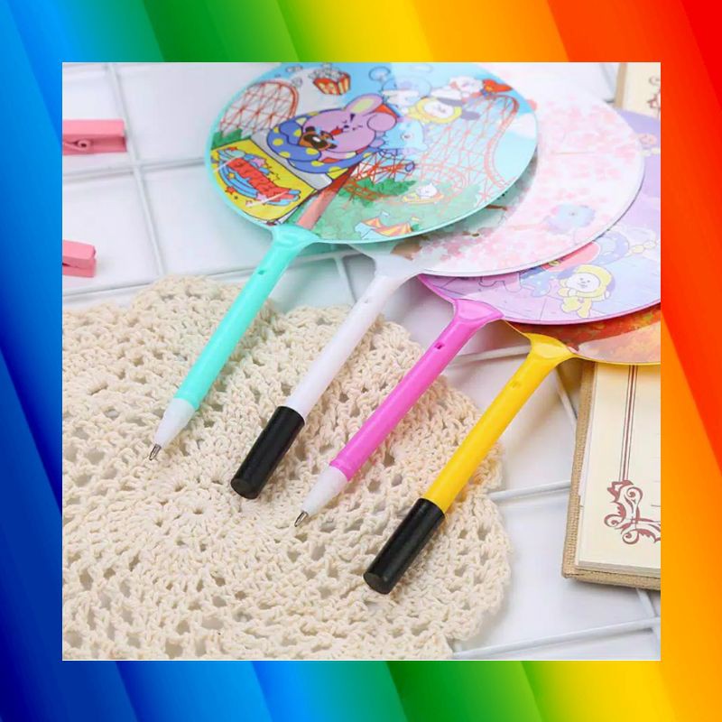 PULPEN KIPAS MOTIF KARAKTER BTS BT21 TINTA WARNA BIRU