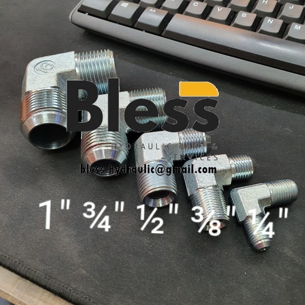 Double Nepel Elbow NPT x JIC