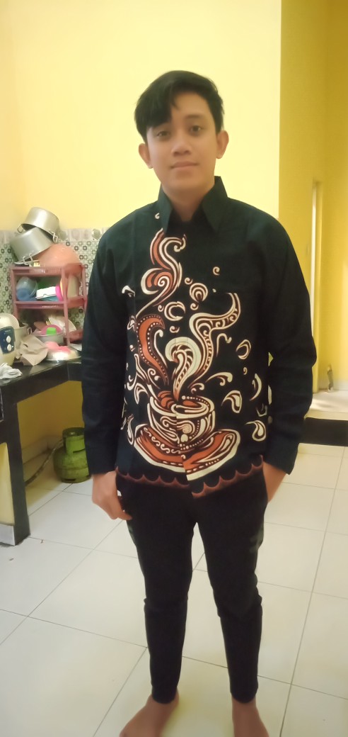 Kopi Anget Kemeja Batik Pria Lengan Panjang Pendek Lapis Furing Katun Primisima Batik Solo