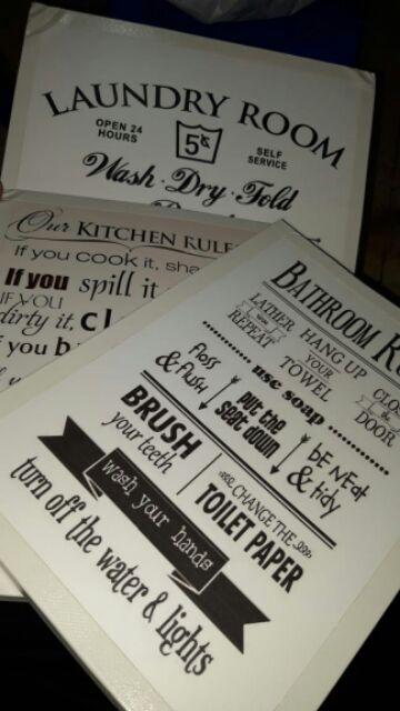 Wall Decor - Bathroom And Laundry Series Hiasan Pajangan Dinding Shabby Chic 1 Buah