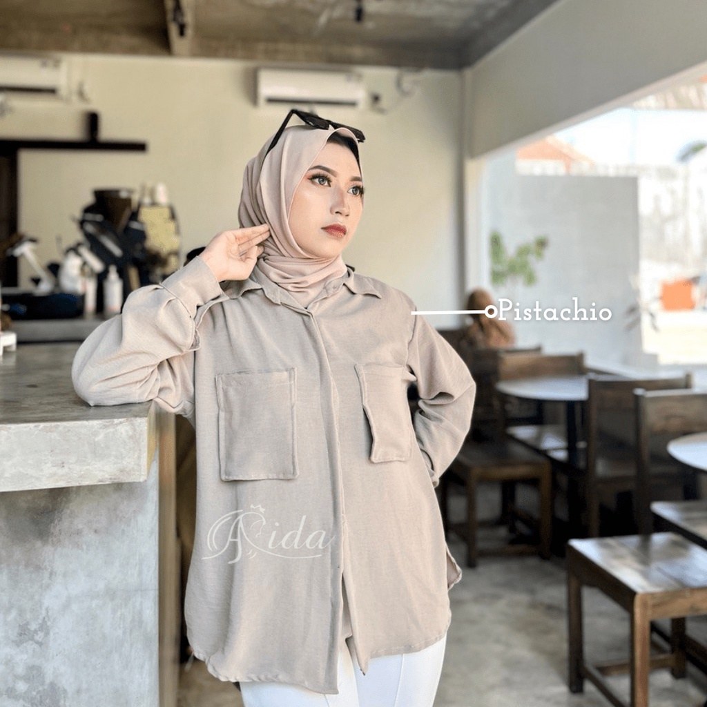 Kemeja Pocket Crinkle Premium Hijabbyaida