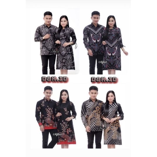 BAJU BATIK COUPLE PASANGAN KEMEJA DRESS FORMAL PESTA KERJA KANTOR CEWEK COWOK PRIA WANITA M L XL XXL