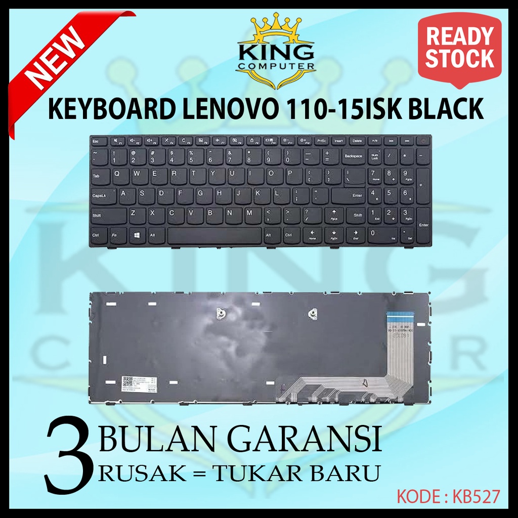 Keyboard Laptop Lenovo 110-15ISK Hitam