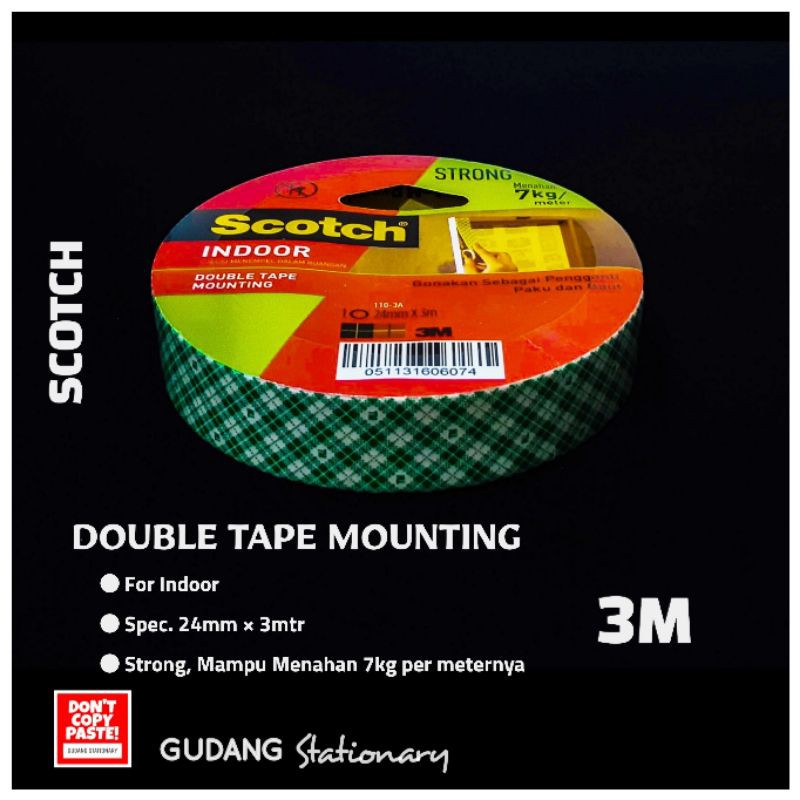 

Double Tape Mounting 1"×3Mtr SCOTCH-3M