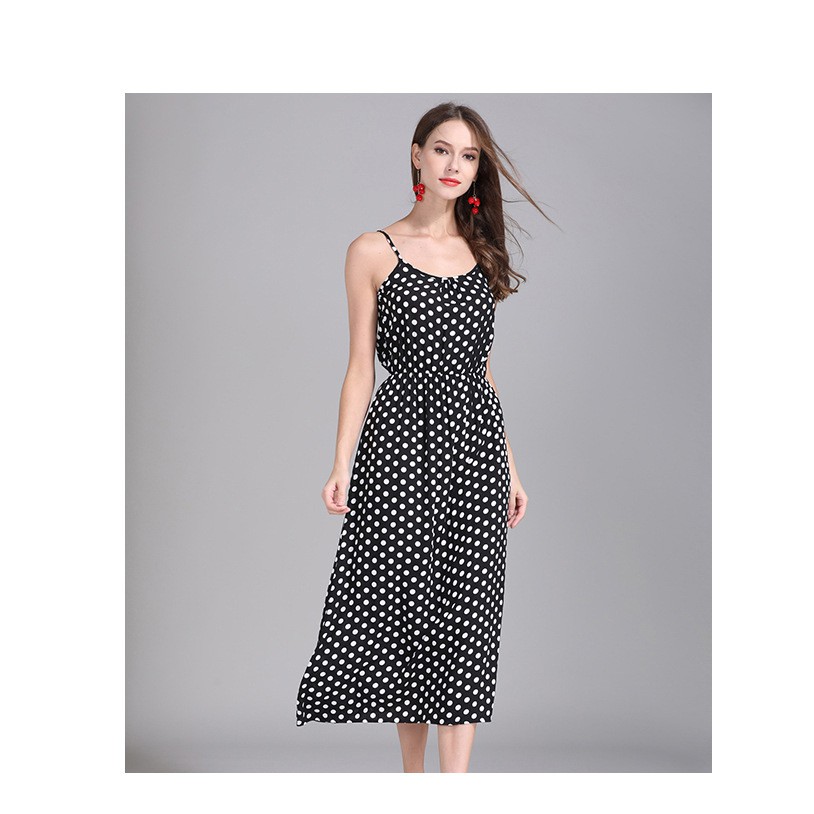 polkadot dress / dress panjang /pakaian online