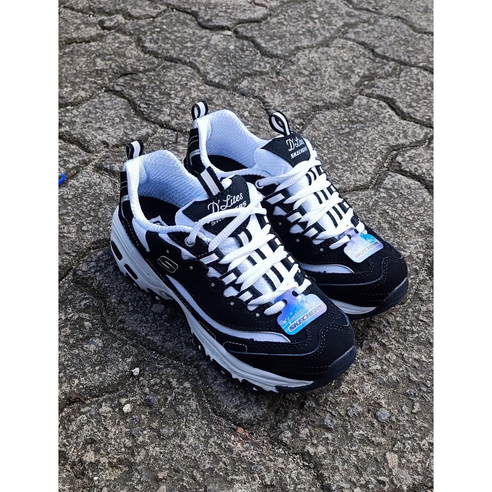 Original SALE 70% SEPATU SKECHERS D’LITES BIGGEST FAN 11930 BKW WOMEN