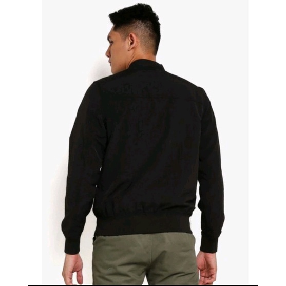 GRADE ORI NEW BOMBER PRIA HITAM POLOS ELEGAN