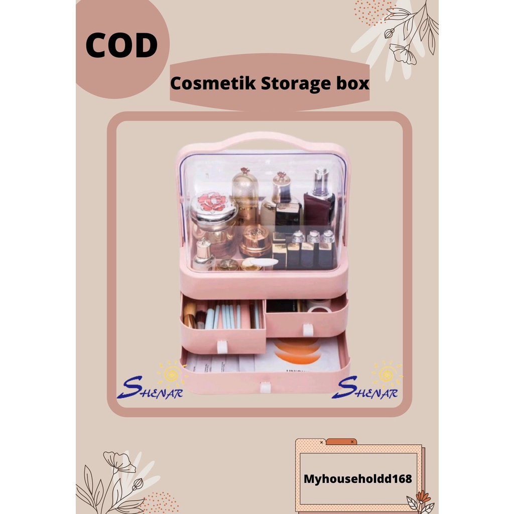 SHENAR Myhouseholdd168 Rak kosmetik organizer - Kotak Makeup Storage Organizer - Tempat Penyimpanan COSMETIC STORAGE