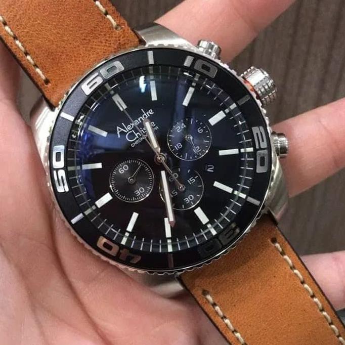 Super Sale jam tangan pria original Alexandre Christie AC 6500MC BROWNSILVERBLACK Ready Stock