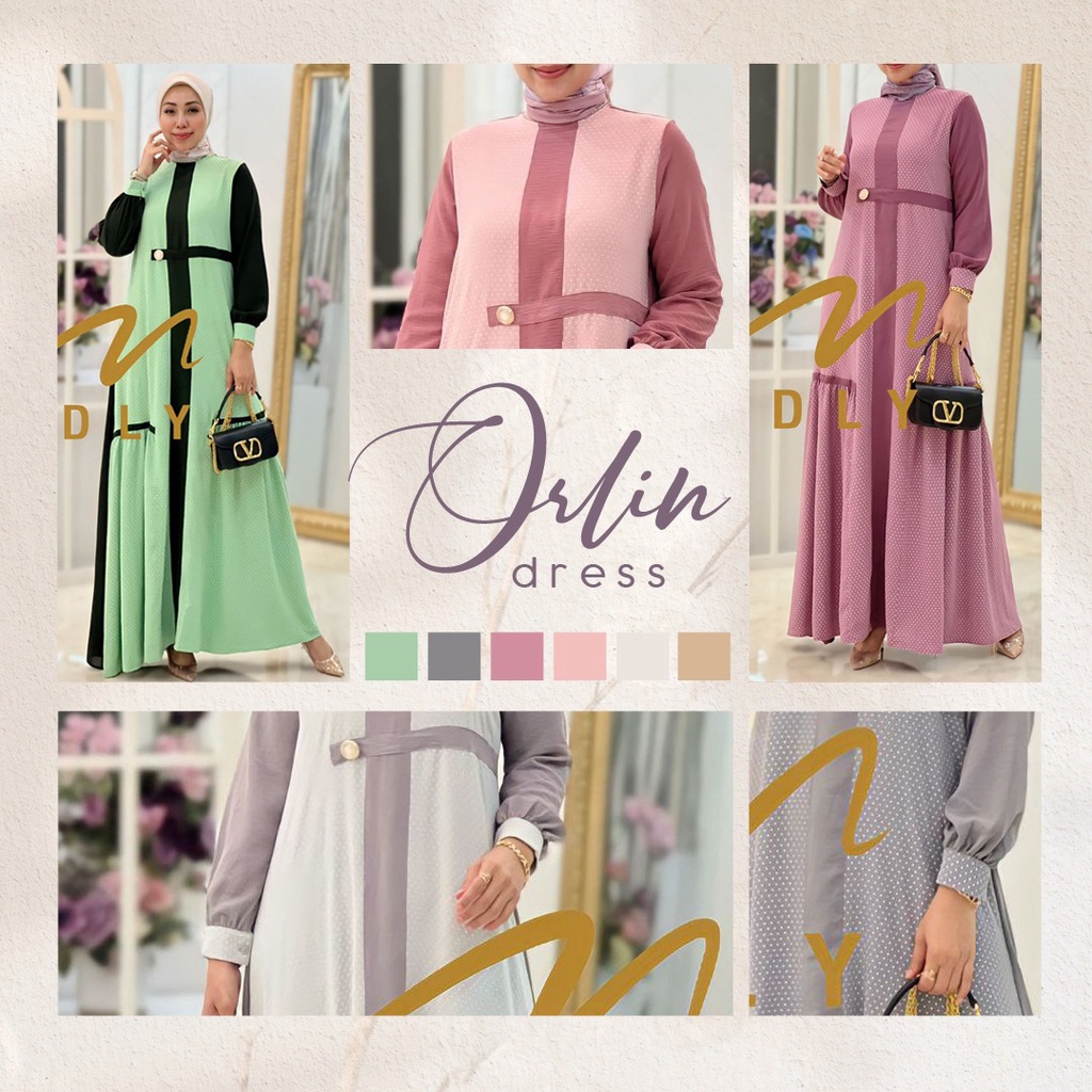 Fashion Muslim Terbaru Baju Gamis Wanita Dress Syari Muslimah Dress Casual Mdly Gold Busui Frendly W