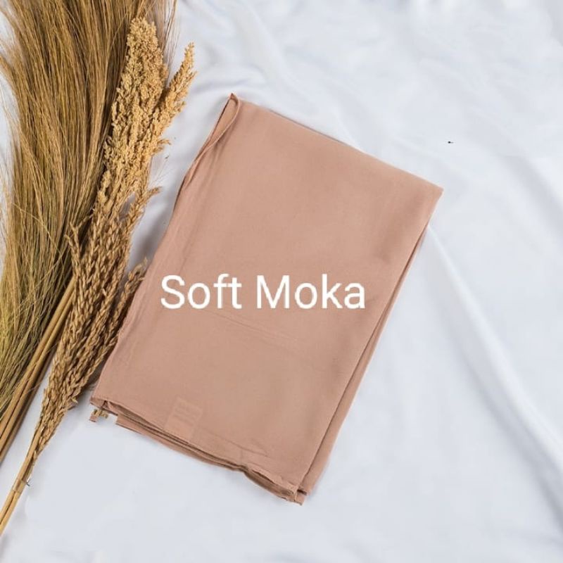 [175X75 CM] Jilbab Pashmina Polos Crepe Diamond Italiano Umama-Soft Moka