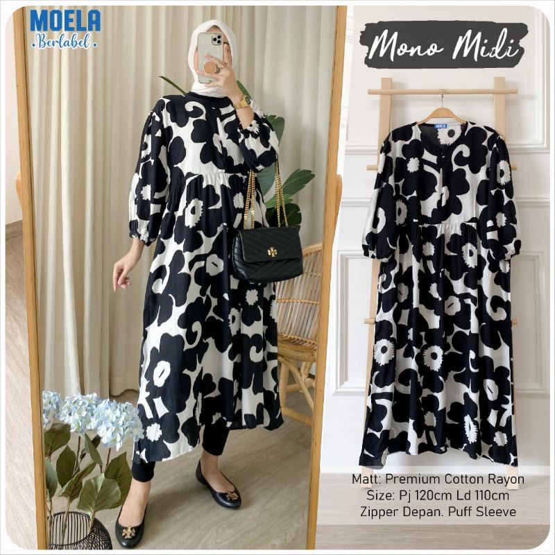 Gamis Mono Midi Ori Moela