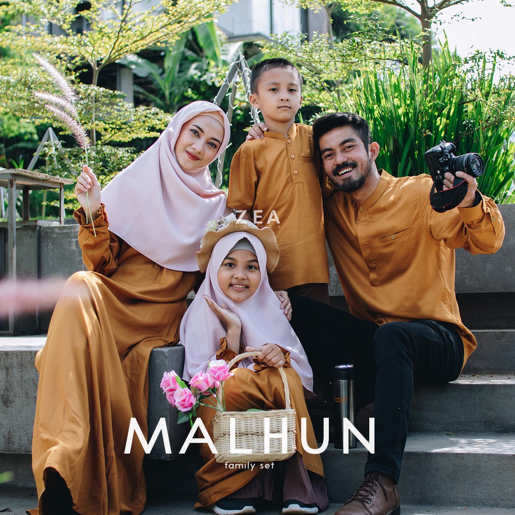 Malhun | Baju Gamis Sarimbit Keluarga Muslim  Family Set Anak | Zea Zenura