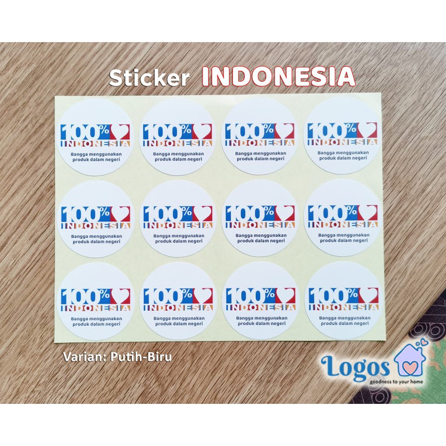 

Sticker 100% INDONESIA Bangga Buatan Stiker Label Produk Dalam Negeri Label Hampers
