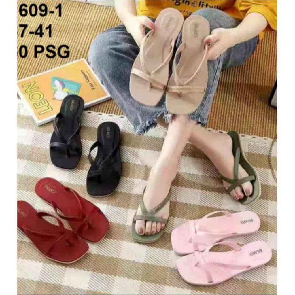 Sandal Wanita Import Balance 1609-1 Sandal Korea / Main / Jepit / Cantik / Murah / Karet / Jelly