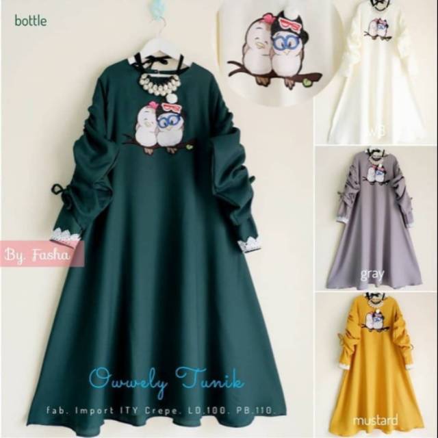 atasan muslim/gamis syari/gamis balotelli/baju lebaran/baju terbaru/gamis wanita/gamis murah/ OWLY