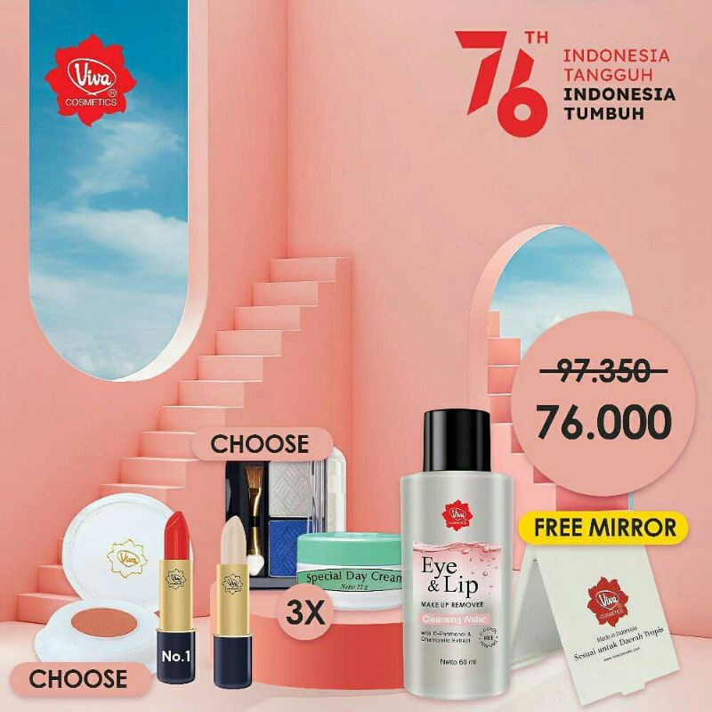 Paket Lipstick Eyeshadow Lipgloss Eye&amp;lip Makeup Remover Special Day Cream Fin Touch Viva