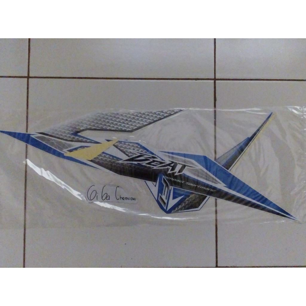 striping stiker honda beat fi 2017 putih biru original