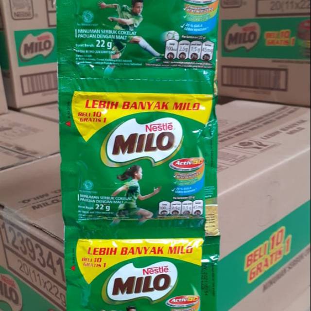 Susu bubuk Milo Sachet 22 gr isi 10 pcs