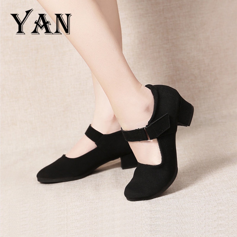YAN Sepatu Dansa Wanita Hak 4 CM  Sepatu Dansa/ Line Dance Terbaru Santai Sepatu Wanita