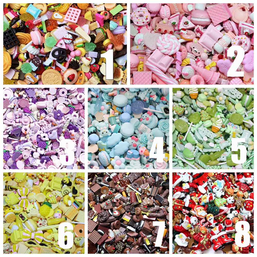 MXBEAUTY cartoon nail decoration lightweight scrapbooking supplies slime charms beads for hairpin keychain resin phone case decoration candy charm gifts chocolate crafts