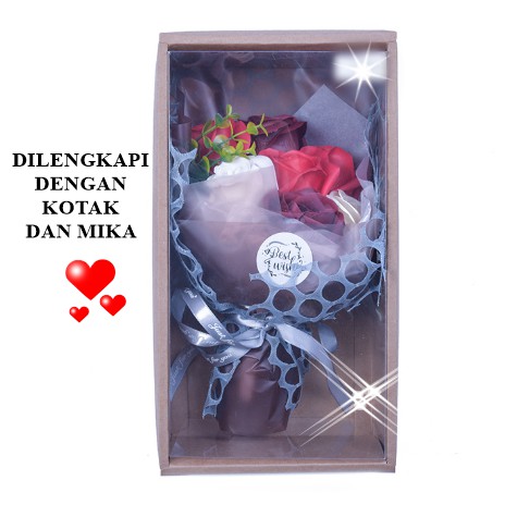 [ORGM] Buket bunga sabun dengan kotak kado wisuda kado valentine kado hari ibu