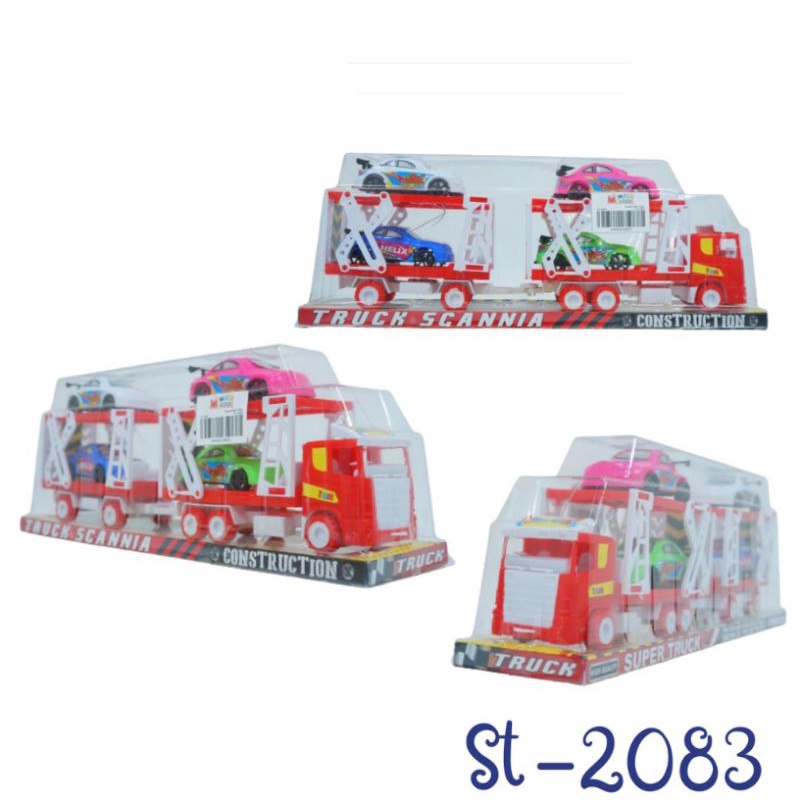 ST 2083 - Mainan Truk Gandeng Muat Mobil 4pc / Tronton muat mobil ST2083