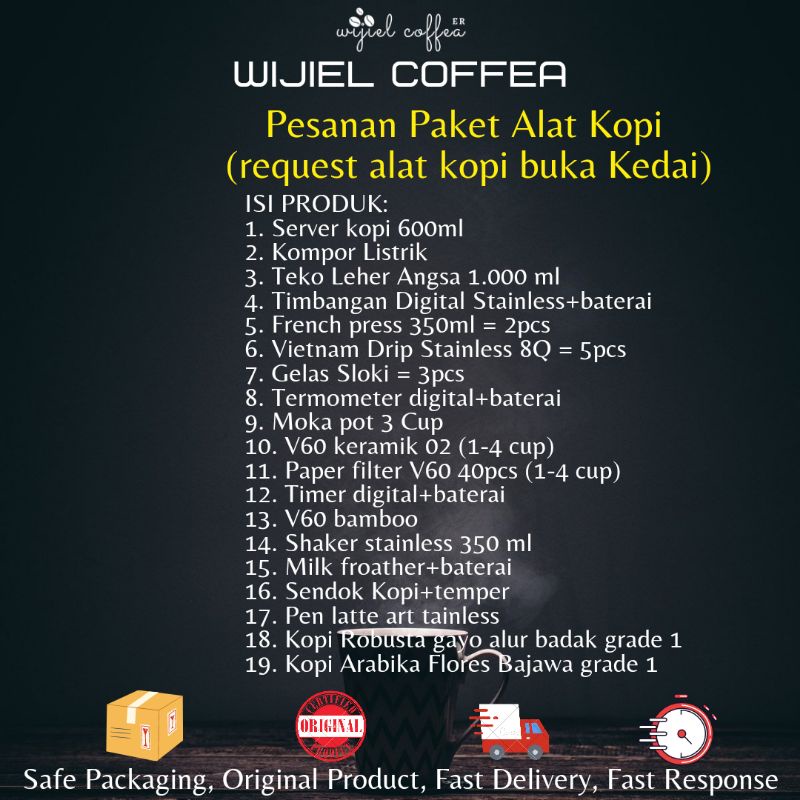 Paket Alat Kopi Alat Kopi Manual Vietnam Drip V60 Server Kopi French press Kopi Alat Kopi Kedai