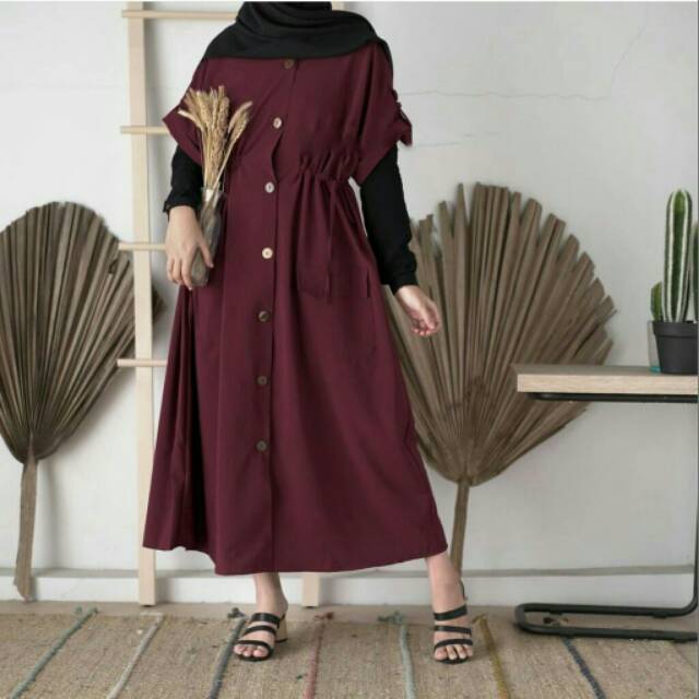 LAMERA DRESS MAXY | DRESS FULL KANCING POLOS ( 1KG MUAT 4PCS )