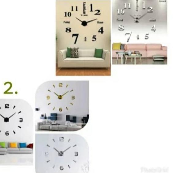 ♠ Jam dinding Besar DIY / JAM DINDING Big silver hitam dan gold ♣