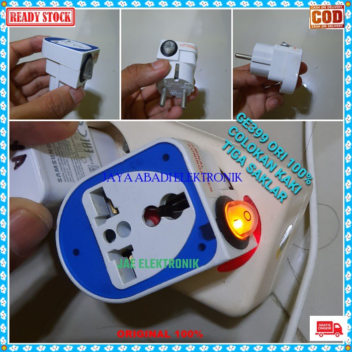 G399 ORIGINAL Saklar Steker Serbaguna Colokan listrik lampu on off Stop Kontak piting