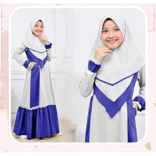 HOPYLOVY -  Gamis Anak Perempuan Two Tone Adira