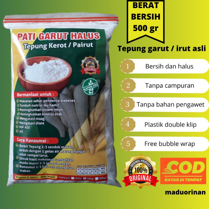 

Pati garut asli 500gr untuk obat asam lambung maag alami tepung angkrik irut arrowroot