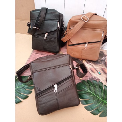 Tas Selempang Pria Wanita Asli Kulit Domba Buatan Garut