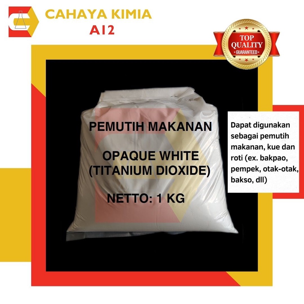 

Opaque White Bismac & Tai Shung (Titanium Dioxide Pemutih Makanan) Ex. USA 1 kg