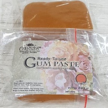 

[osheba] gumpaste bahan siap pakai 240gr warna walnut / coklat sedang