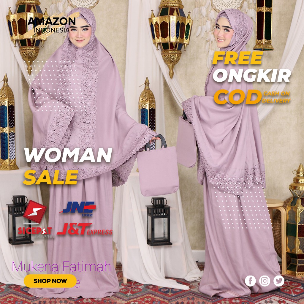 MUKENA WANITA DEWASA WARNA PURPLE BAHAN ROSELA DINGIN TEBAL KOMBINASI RENDA MEWAH GOOD QUALITY MURAH