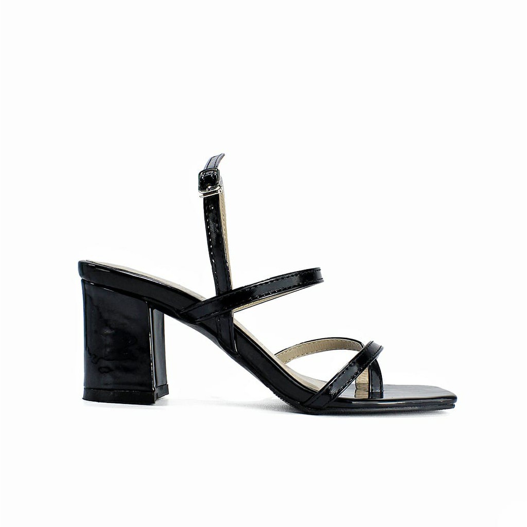 Sandal Wanita Heels Chunky WD020 Black - Shumi Collection KUALITAS BAGUS