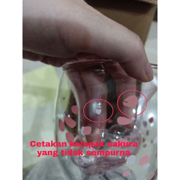 DEFECT / CACAT PRODUKSI gelas paw cat kucing sakura starbucks