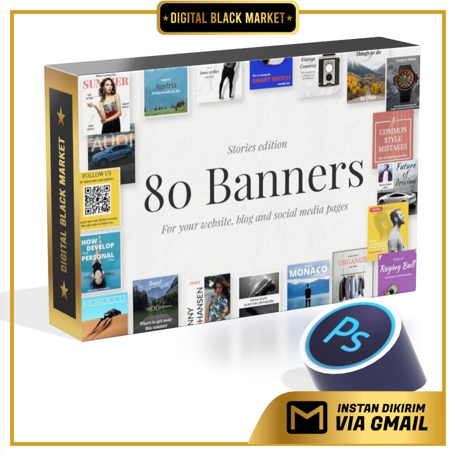 80 Banners - Stories Edition - Adobe Photoshop