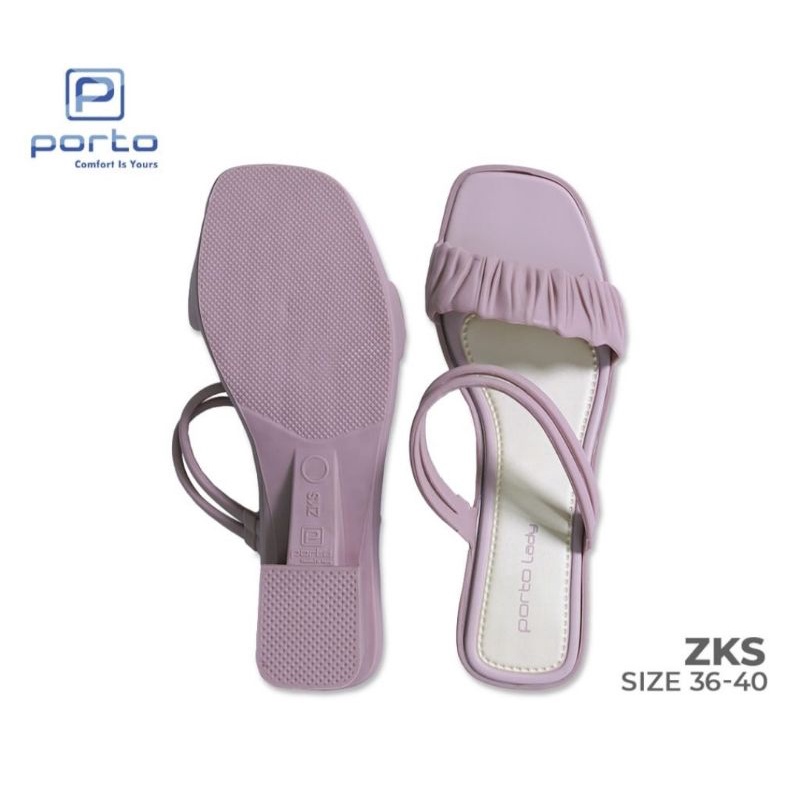 Sandal Wanita  selop karet jelly wedges hak tahu