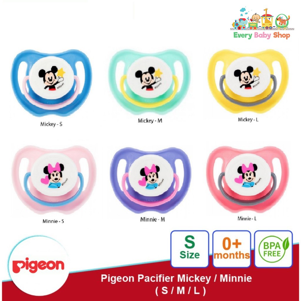 PIGEON Silicone PACIFIER MICKEY MINNIE DISNEY FUNFRIENDS Import Ukuran S, M, L Soother Empeng Bayi ASLI