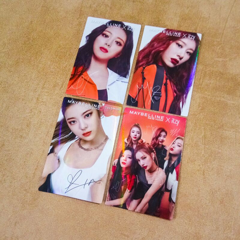 OFFICIAL PHOTOCARD | PC MAYBELLINE X ITZY • YEJI RYUJIN MINOR DAMAGE CHAERYEONG YUNA LIA GRUP WHITE 