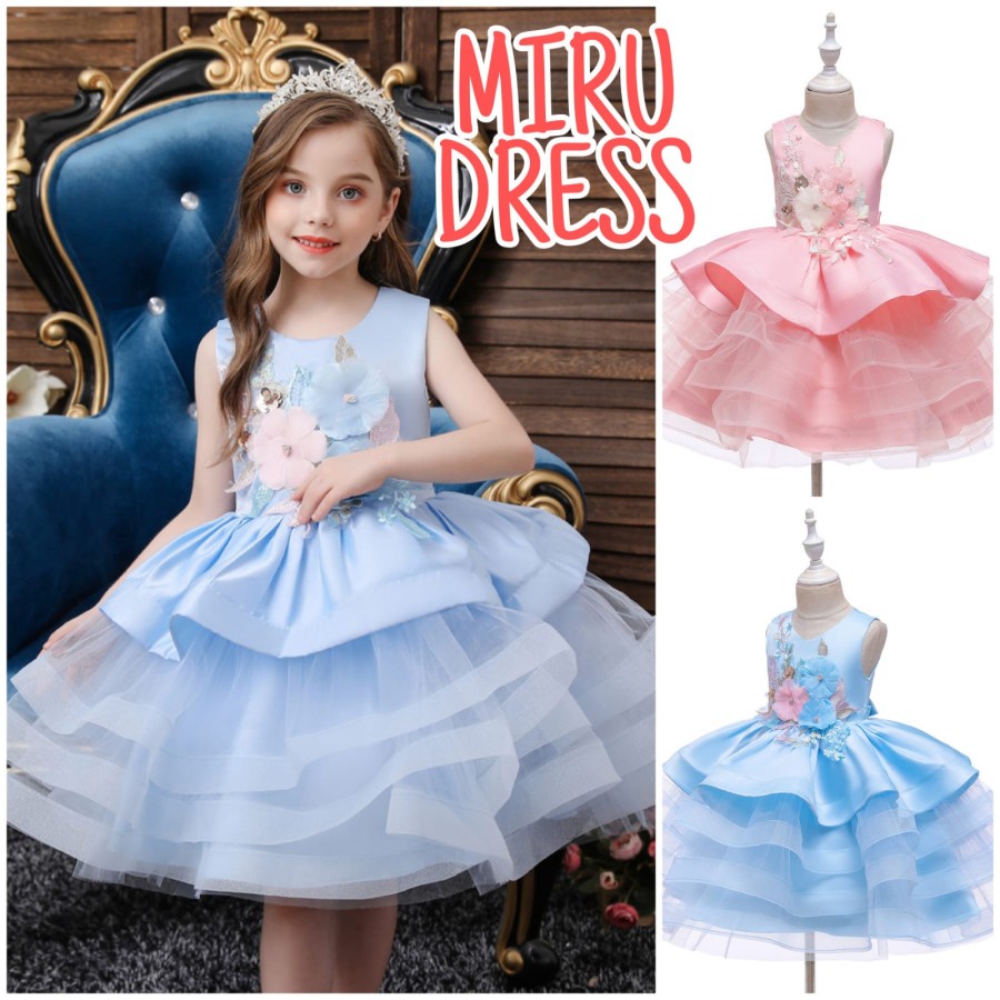 BAJUKIDDIE MIRU DRESS GAUN PESTA ULANG TAHUN ANAK TUTU PRINCESS IMPOR