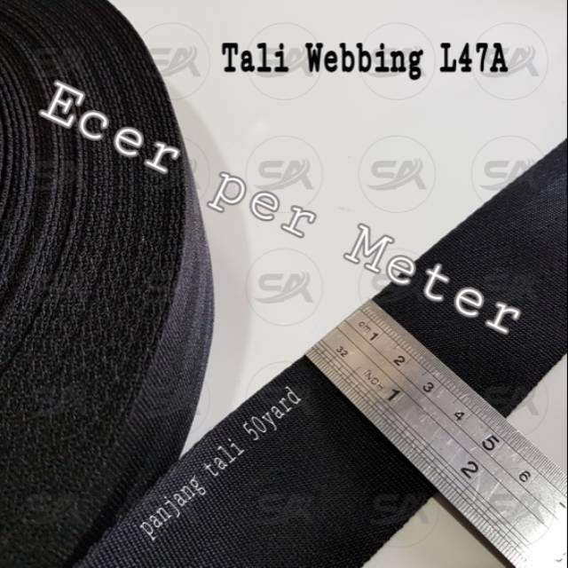 

TALI WEBBING L47A HITAM ECER / METER