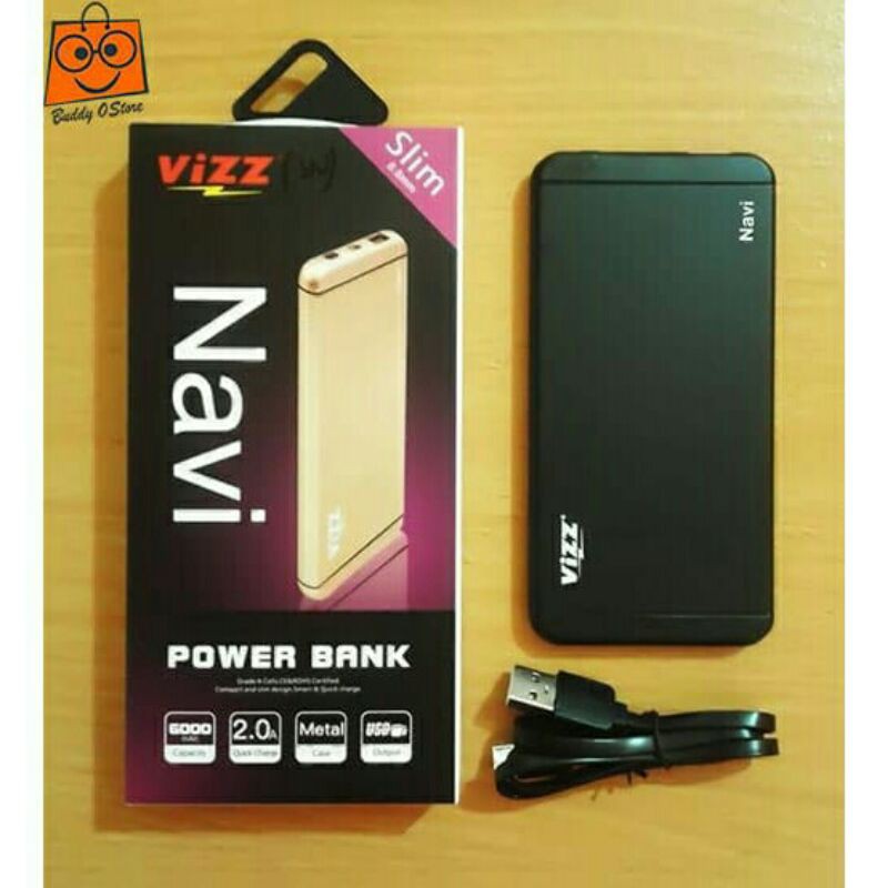Powerbank 6000 mAh - Slim Powerbank Vizz