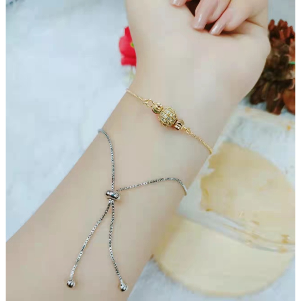 Gelang Serut Xuping Bola Permata Full Perhiasan Fashion (10mm dan 8mm)
